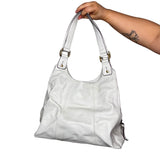 Y2K White Leather Shoulder Bag