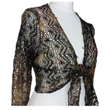 Sparkly Brown Vintage Crochet Cardigan