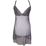 Y2K Grey Mesh Slip Dress