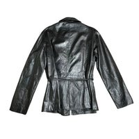 Vintage Leather Tie Front Jacket