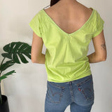 Green Y2K Graphic Top