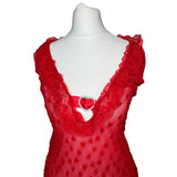 Red Heart Mesh Halter Neck