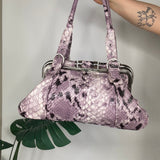 Lilac Y2K Snakeskin Bag