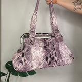Lilac Y2K Snakeskin Bag
