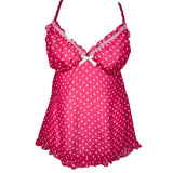 Pink Mesh Y2K Polka Dot Cami