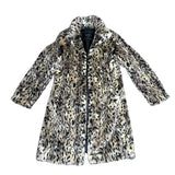 Faux Fur Leopard Print Coat