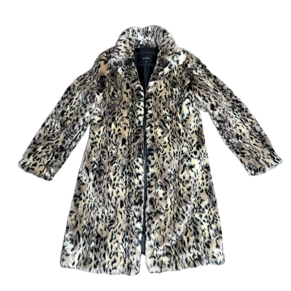 Faux Fur Leopard Print Coat