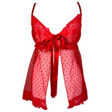 Red Love Heart Mesh Baby Doll Cami