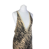 Zebra Print 100% Silk Slip Dress