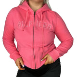 Pink Tommy Hilfiger Spell Out Hoodie Zip Up