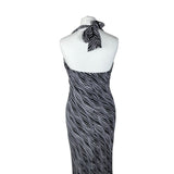 Vintage Zebra Mesh Maxi Halter Neck Dress