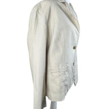 Cream Linen Blazer Jacket