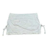 White Y2K Cargo Mini Skirt