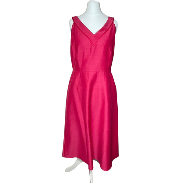 100% Silk Pink Midi Dress