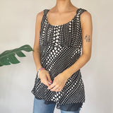 Y2K Polka Dot Mesh Cami