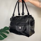 Y2K Faux Leather Black Handbag