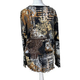 Graphic Mesh Long Sleeve Top