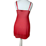 Red Mesh Slip Dress