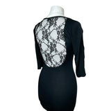 Lace Back Y2K Black Dress