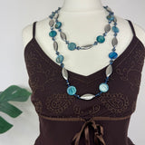 Blue Beaded Y2K Necklace