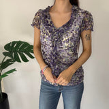 Vintage Ruffle Floral Top
