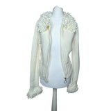 Cream Y2K Zip Up Cardigan