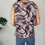Y2K Abstract Print Top