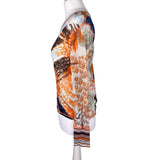 Printed Mesh Y2K Long Sleeve Top