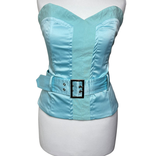 00’s Jane Norman Baby Blue Corset Top