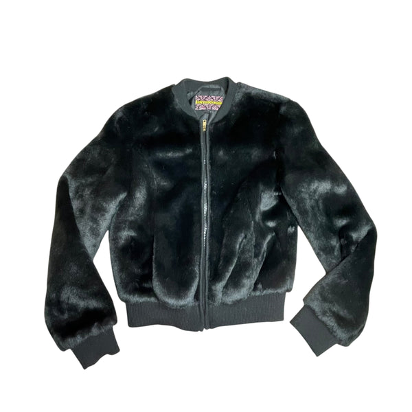 Y2K Faux Fur Bomber Jacket
