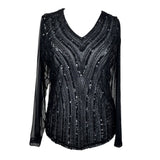 Y2K Embellished Mesh Long Sleeve Top