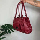 Y2K Tommy & Kate Red Genuine Leather Bag