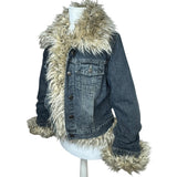 Y2K Faux Fur Denim Jacket