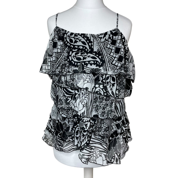 Ruffle Mesh Cami Top