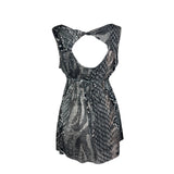 Y2K Snake Print Sequin Top