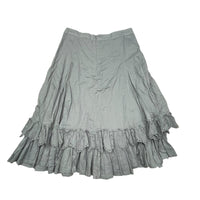 Grey Ruffle Midi Skirt