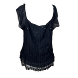 Y2K Sequin Mesh Detail Top
