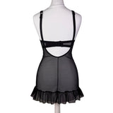 Y2K Red and Black Mesh BabyDoll