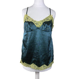 Blue Polka Dot Y2K Satin Cami