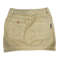 Beige Cargo Style Denim Skirt