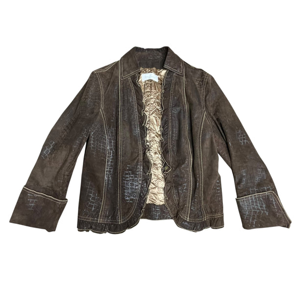 Brown Vintage Suede Leather Jacket