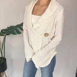 Y2K White Knitted Cardigan