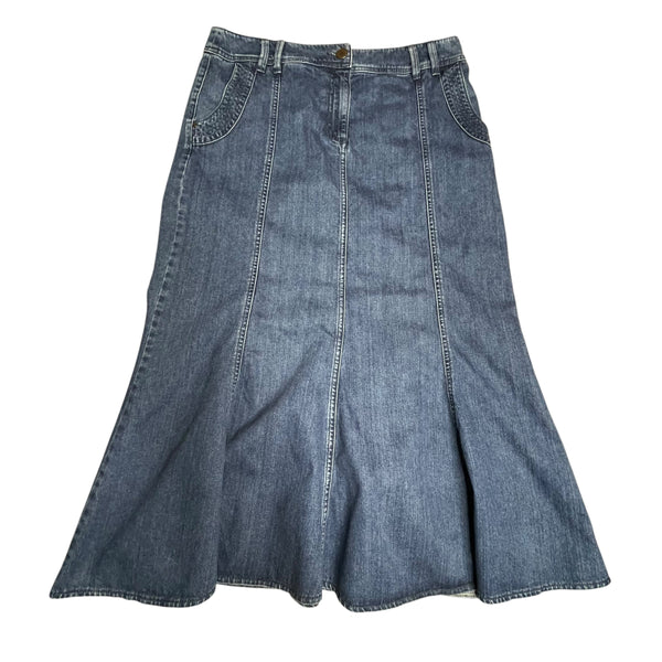 Vintage Denim Maxi Skirt