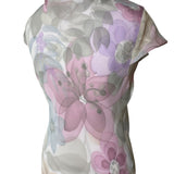 Pastel Floral Mesh Maxi Dress