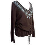 Y2K Brown Long Sleeve Top
