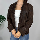 Brown Vintage Suede Leather Jacket