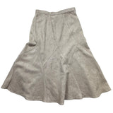 Beige Suede Midi Skirt