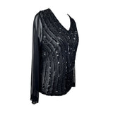 Y2K Embellished Mesh Long Sleeve Top