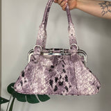 Lilac Y2K Snakeskin Bag