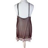 Y2K Brown and Pink Mesh Slip Dress